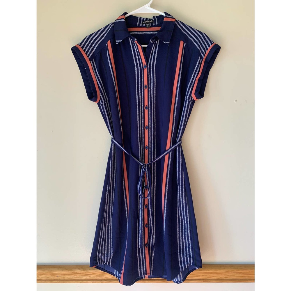Express Navy Button Down Dress Size Small